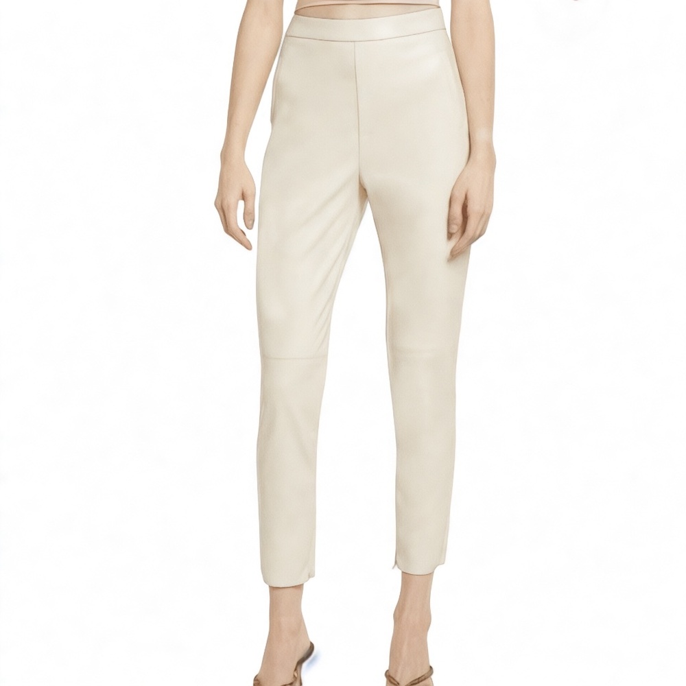 Lulu's Off White Faux Leather Pants Size M